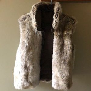 Faux fur reversible vest - like new!